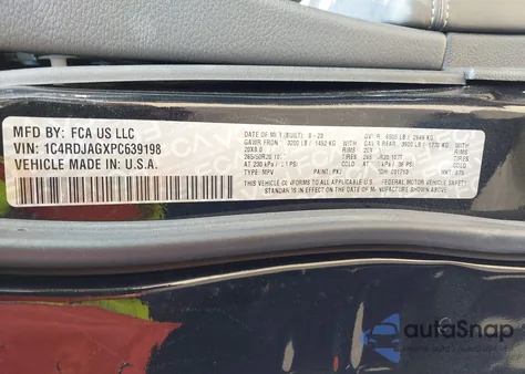 2023 Dodge Durango Sxt Awd из США, поврежденный, VIN 1C4RDJAGXPC639198